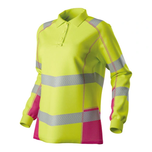 HI-VIS tweekleurige L/S POLO-shirt voor dames